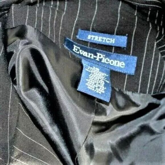 Evan Picone Black & White Pin Stripes Blazer Full Zip Women's Sz 16 NWT - Picture 4 of 7